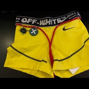 Nike Off White Shorts Yellow NWT XS